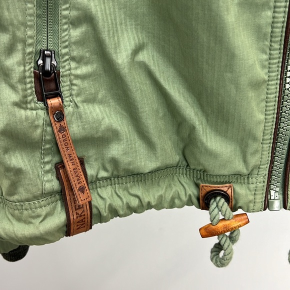 Naketano Brave New World Jacket Green Hooded Utility Parka Womens Size Large - Picture 5 of 14
